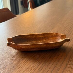 FREE W/PURCHASE - Hand-Carved Wooden Catchall Tray in Warm Brown